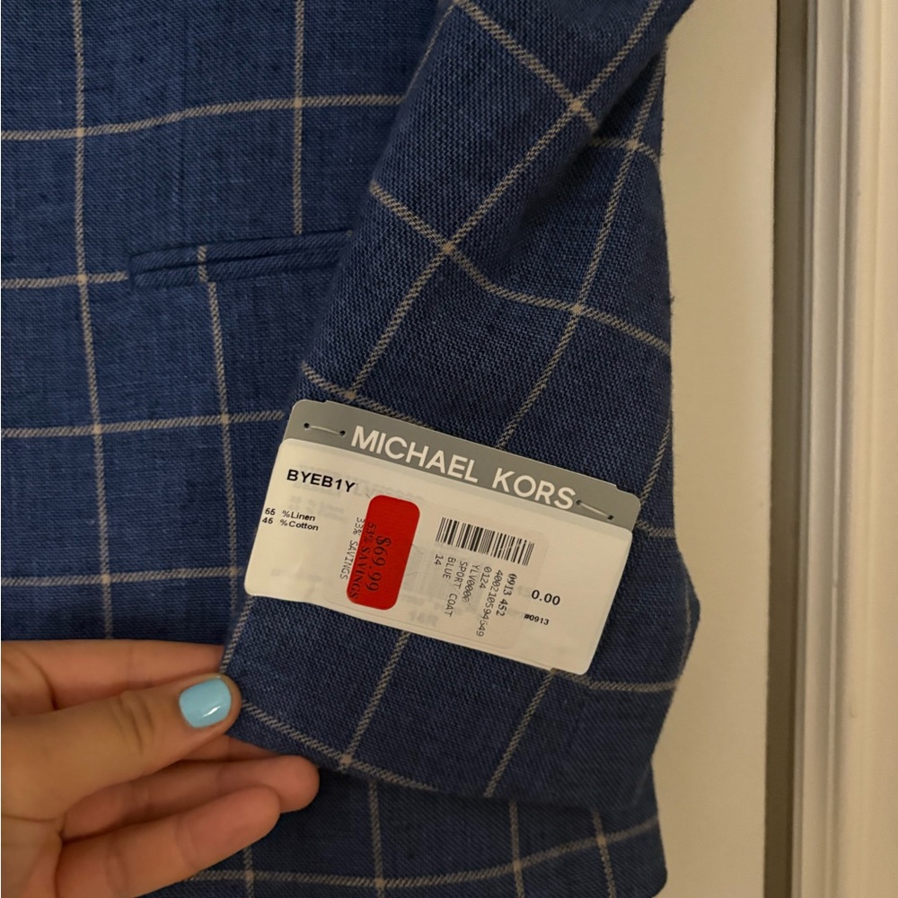 Michael Kors Navy Windowpane Blazer - Picture 4 of 4